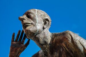 A statue is listening.
